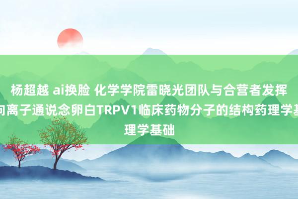 杨超越 ai换脸 化学学院雷晓光团队与合营者发挥靶向离子通说念卵白TRPV1临床药物分子的结构药理学基础